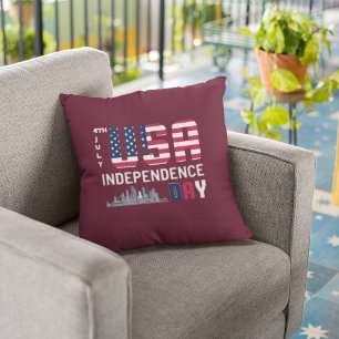 4th of July - USA Independence Day design Cushion