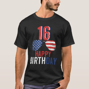 4th of July USA Merica Happy Birthday 16 Years Old T-Shirt