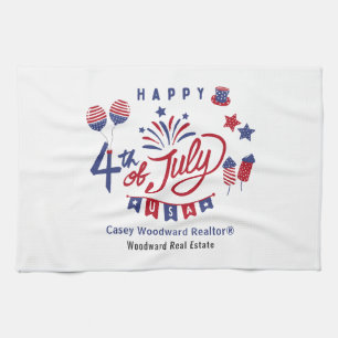 4th of July USA Patriotic Decor   Real Estate  Tea Towel