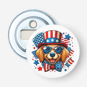 4th of July USA Patriotic Dog Independence Day Bottle Opener