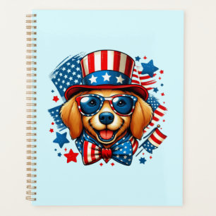 4th of July USA Patriotic Dog Independence Day Planner