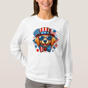 4th of July USA Patriotic Dog Independence Day T-Shirt