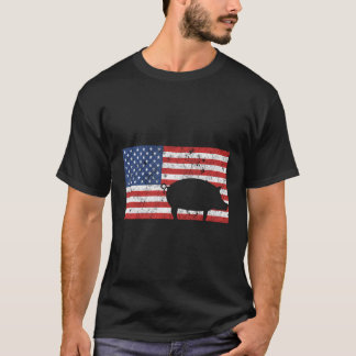 4Th Of July Usa Patriotic Pig Farm Farming Farmer T-Shirt