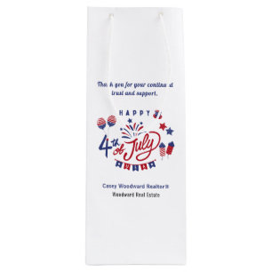 4th of July USA   Realtor Client Appreciation  Wine Gift Bag