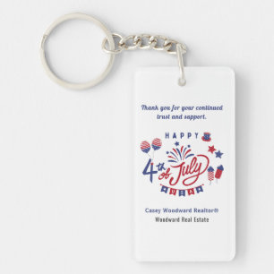 4th of July USA   Realtor Marketing Appreciation  Key Ring