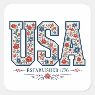 4th of July USA  Square Sticker