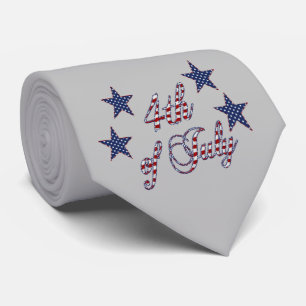 4th of July USA Stars and Stripes Logo Tie