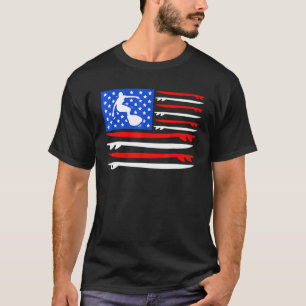 4th Of July Usa Surfboard American Surfboarder Pat T-Shirt