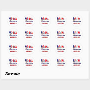 4th of July USA T-Shirt Classic Round Sticker