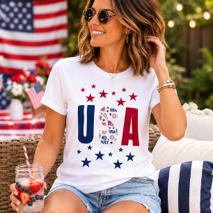 4th of July USA T-Shirt with Stars