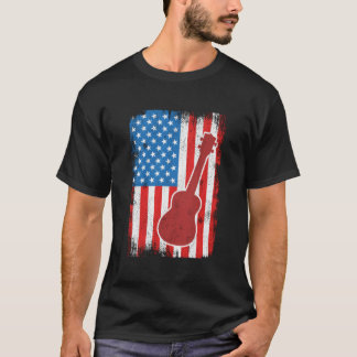 4Th Of July Usa Ukulele Musician T-Shirt