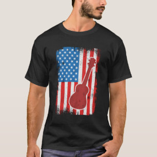 4Th Of July Usa Ukulele Musician T-Shirt