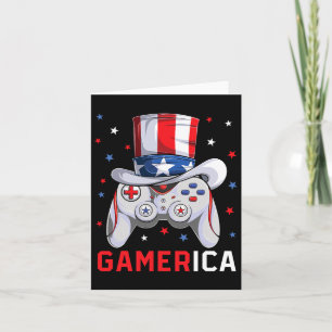 4th Of July Video Game American Flag Uncle Sam Gam Card