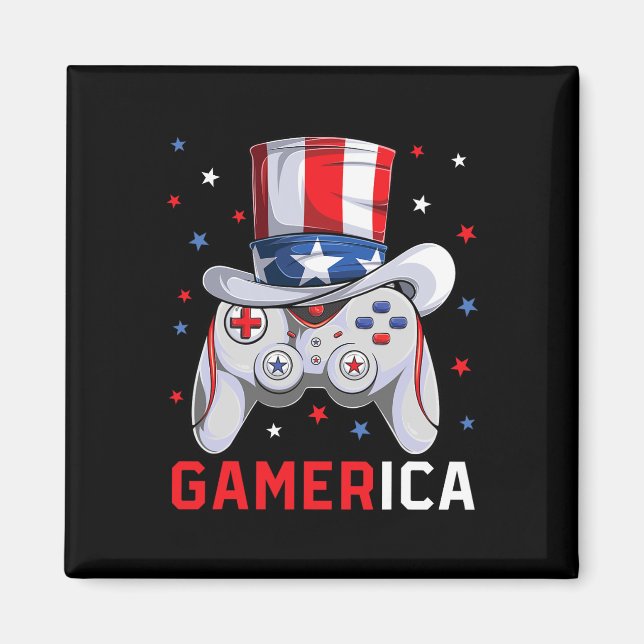 4th Of July Video Game American Flag Uncle Sam Gam Magnet (Front)