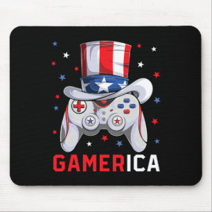4th Of July Video Game American Flag Uncle Sam Gam Mouse Mat
