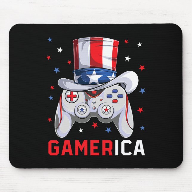 4th Of July Video Game American Flag Uncle Sam Gam Mouse Mat (Front)