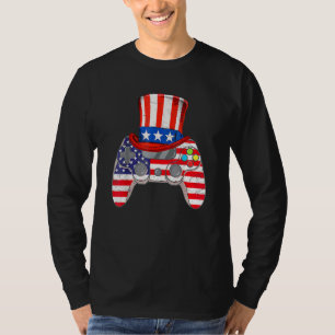 4th Of July Video Game American Flag Uncle Sam Gam T-Shirt