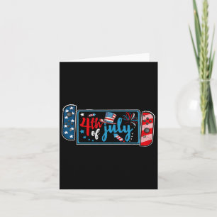 4th Of July Video Game American Gamer Kids Boys Me Card