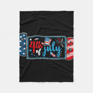 4th Of July Video Game American Gamer Kids Boys Me Fleece Blanket