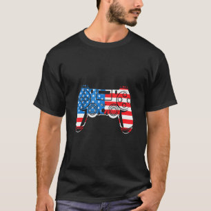 4th Of July Video Game Gamer Controller American F T-Shirt