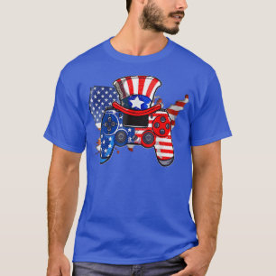 4th Of July Video Game Gamer Kids Boy Men USA Flag T-Shirt