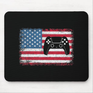 4th Of July Video Game Gamer Kids Boys Men USA Mouse Mat