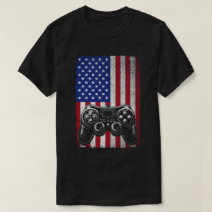 4th Of July Video Game Gamer USA American Flag T-Shirt