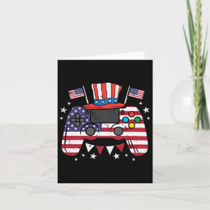 4th Of July Video Gamer Us Flag Gaming Patriot Boy Card