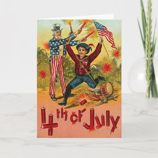 4th of July - Vintage art Card (Front)