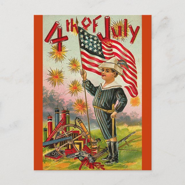 4th of July ! Vintage Art Postcard (Front)