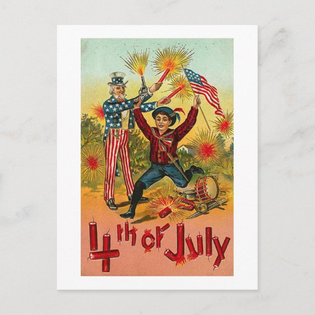 4th of July - Vintage art Postcard (Front)
