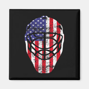 4th of July Vintage Hockey Goalie Mask American Fl Magnet