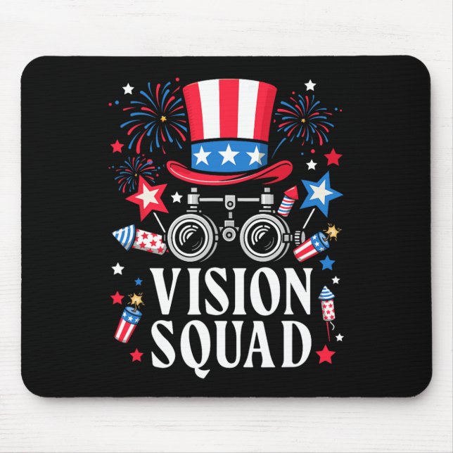 4th Of July Vision Squad Optometry Optician Optome Mouse Mat (Front)