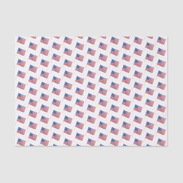 4th Of July Watercolor USA Flag Pattern Tissue Paper (Front)