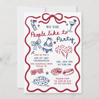 4th of July We The People Like To Party Invitation