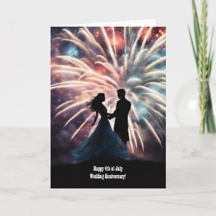 4th of July Wedding Anniversary with Couple  Card