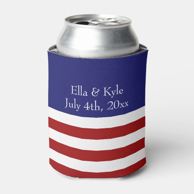 4th of July Wedding Favour Can Cooler (Can Front)