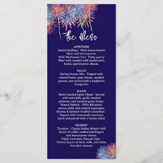 4th of July Wedding Menu, Minimalist Menu