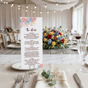 4th of July Wedding Menu, Minimalist Menu