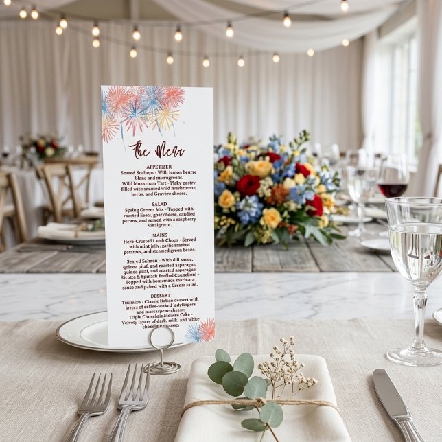 4th of July  Wedding Menu, Minimalist Menu (Creator Uploaded)