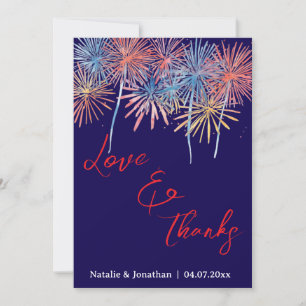 4th of July Wedding Thank You Card W Note