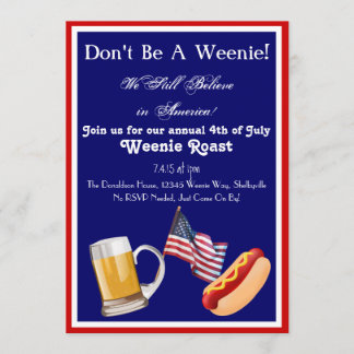 4th of July Weenie Roast Invitations