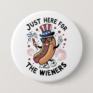 4th Of July Wieners USA American flag Patriotic  7.5 Cm Round Badge