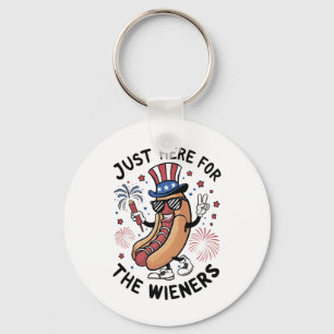 4th Of July Wieners USA American flag Patriotic Key Ring