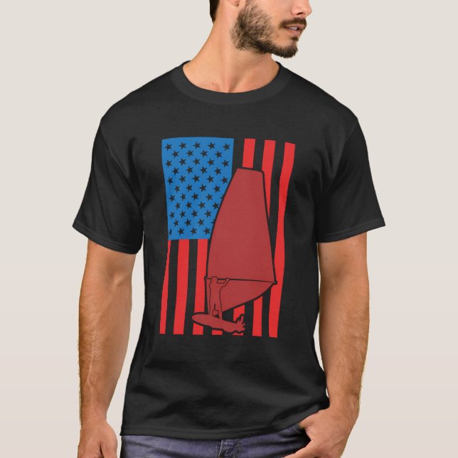 4Th Of July Windsurfing Coach Sailboarding T-Shirt (Front)
