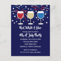 4th of July Wine Red White and Blue Party