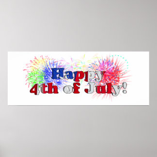 4th of July With Fireworks Poster