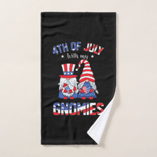 4th Of July With My Gnomies Patriotic Gnome Hand Towel