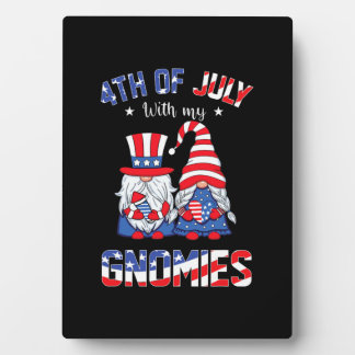 4th Of July With My Gnomies Patriotic Gnome Plaque