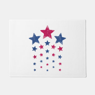4th of July Women Men Kids Cute USA Patriotic Star Doormat